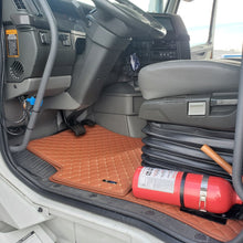 Load image into Gallery viewer, Volvo VNL 860 Diamond Stitch Leather Floor mats 4 Piece kit