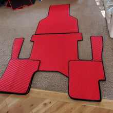Load image into Gallery viewer, Volvo VNL 670 Diamond Stitch Leather Floor mats 4 Piece kit