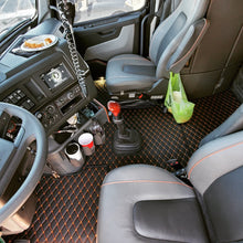 Load image into Gallery viewer, Volvo VNL 860 Diamond Stitch Leather Floor mats 4 Piece kit